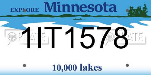 1IT1578 Minnesota License Plate