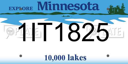 1IT1825 Minnesota License Plate