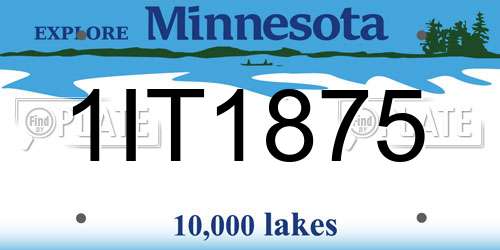 1IT1875 Minnesota License Plate