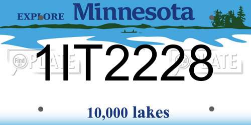 1IT2228 Minnesota License Plate