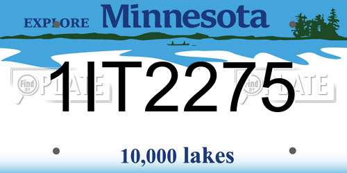 1IT2275 Minnesota License Plate