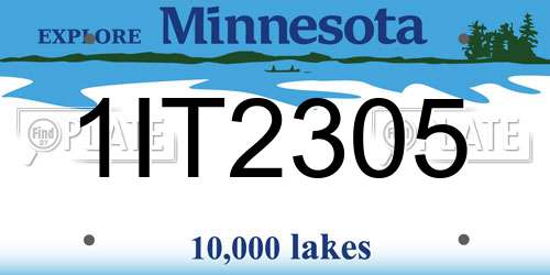 1IT2305 Minnesota License Plate