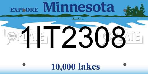 1IT2308 Minnesota License Plate