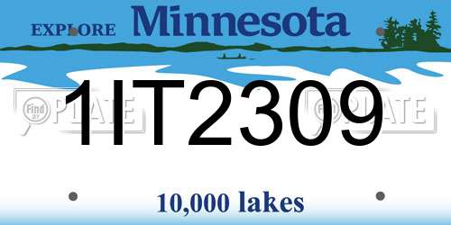 1IT2309 Minnesota License Plate