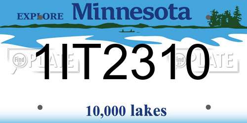 1IT2310 Minnesota License Plate