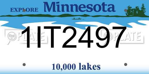 1IT2497 Minnesota License Plate