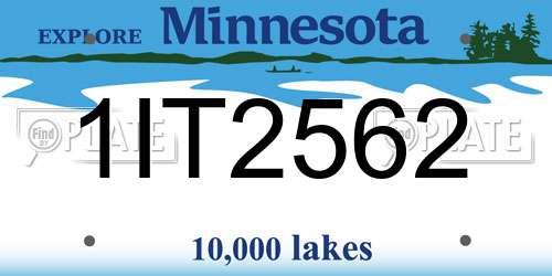1IT2562 Minnesota License Plate