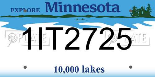 1IT2725 Minnesota License Plate