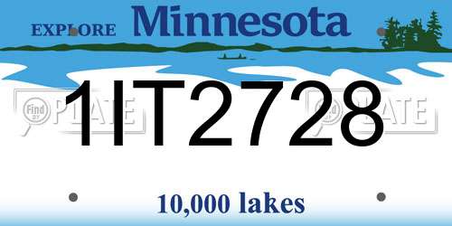 1IT2728 Minnesota License Plate