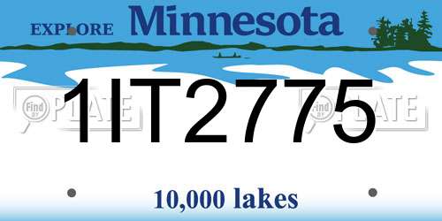 1IT2775 Minnesota License Plate
