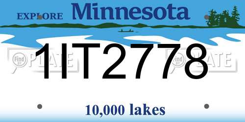 1IT2778 Minnesota License Plate