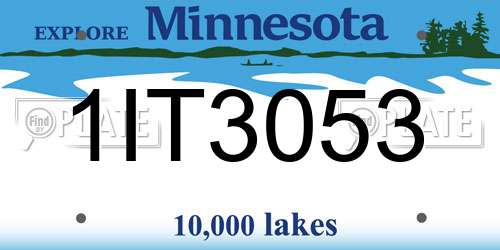 1IT3053 Minnesota License Plate