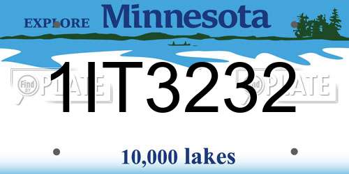 1IT3232 Minnesota License Plate