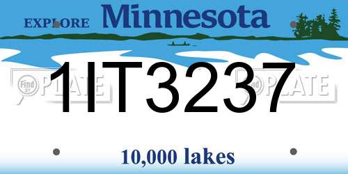 1IT3237 Minnesota License Plate