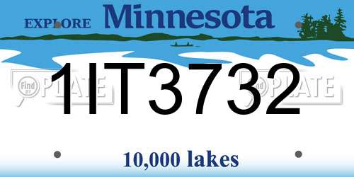 1IT3732 Minnesota License Plate