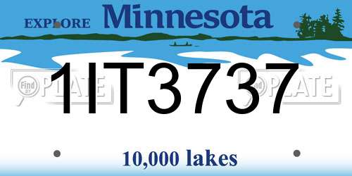 1IT3737 Minnesota License Plate