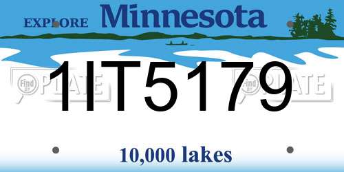 1IT5179 Minnesota License Plate