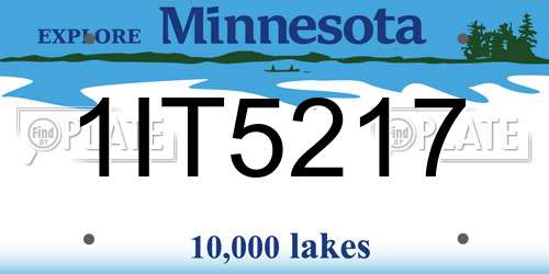1IT5217 Minnesota License Plate