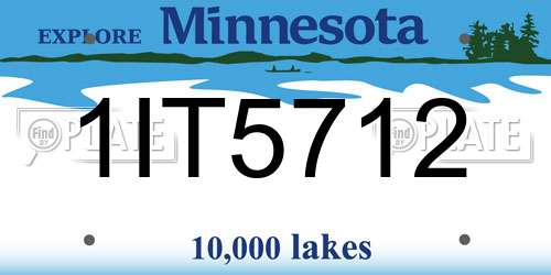 1IT5712 Minnesota License Plate