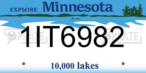 1IT6982 Minnesota License Plate