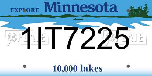 1IT7225 Minnesota License Plate