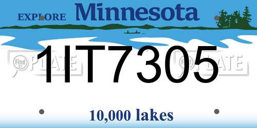 1IT7305 Minnesota License Plate