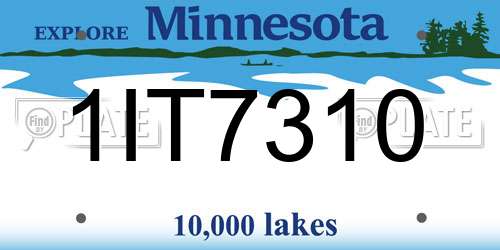 1IT7310 Minnesota License Plate