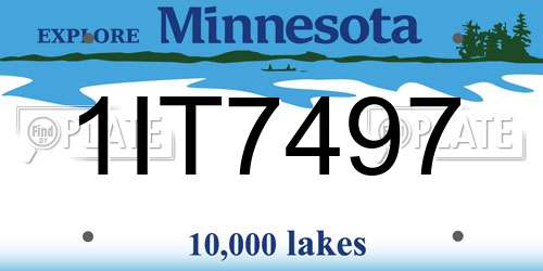 1IT7497 Minnesota License Plate