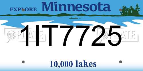 1IT7725 Minnesota License Plate