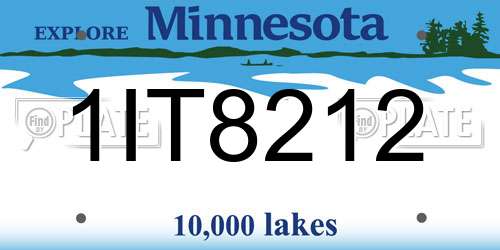 1IT8212 Minnesota License Plate