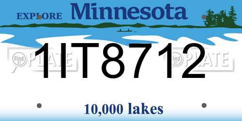 1IT8712 Minnesota License Plate