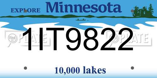 1IT9822 Minnesota License Plate