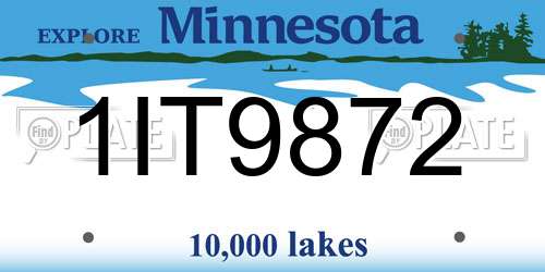 1IT9872 Minnesota License Plate