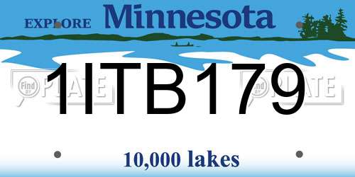 1ITB179 Minnesota License Plate