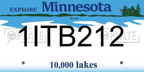 1ITB212 Minnesota License Plate