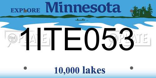 1ITE053 Minnesota License Plate