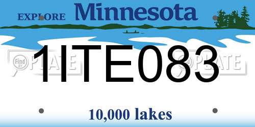 1ITE083 Minnesota License Plate