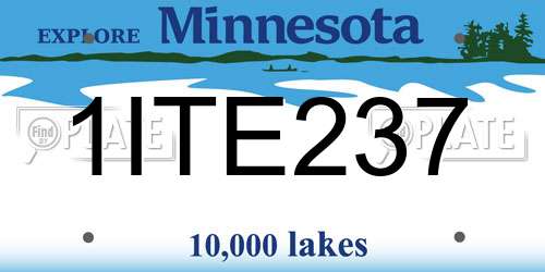 1ITE237 Minnesota License Plate