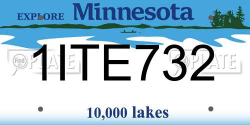 1ITE732 Minnesota License Plate