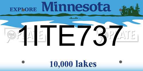 1ITE737 Minnesota License Plate
