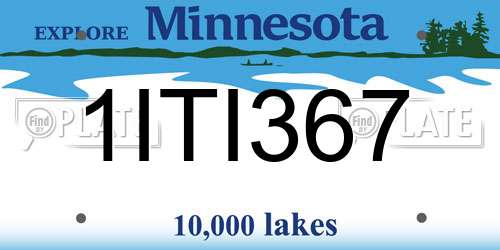 1ITI367 Minnesota License Plate
