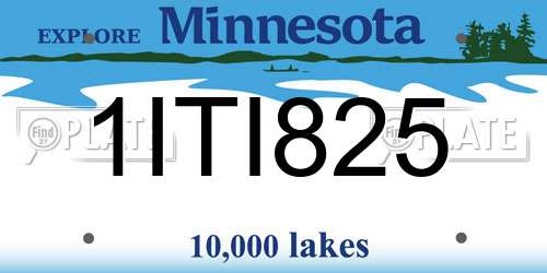 1ITI825 Minnesota License Plate