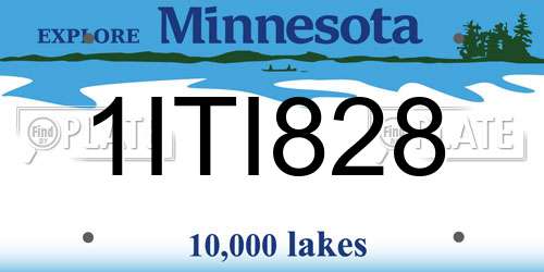 1ITI828 Minnesota License Plate