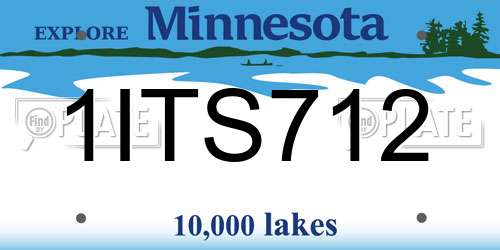 1ITS712 Minnesota License Plate