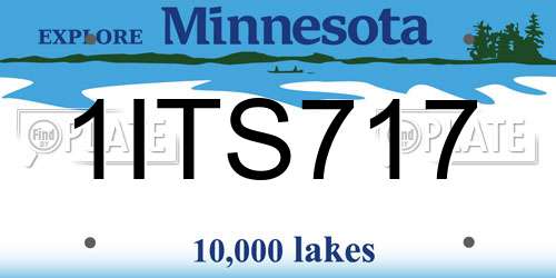 1ITS717 Minnesota License Plate