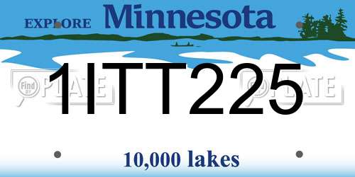 1ITT225 Minnesota License Plate