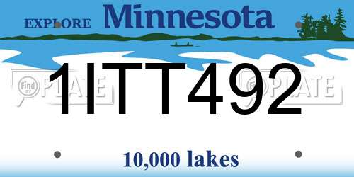 1ITT492 Minnesota License Plate