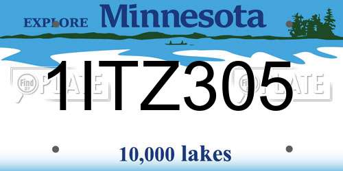 1ITZ305 Minnesota License Plate