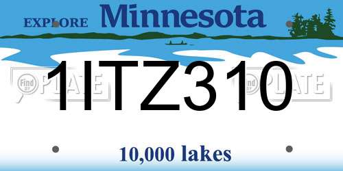 1ITZ310 Minnesota License Plate