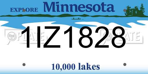 1IZ1828 Minnesota License Plate